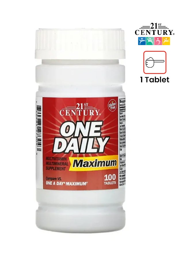 القرن الحادي والعشرون المكمل الغذائي وان دايلي متعدد الفيتامينات ومتعدد المعادن - 100 قرص - Image 1